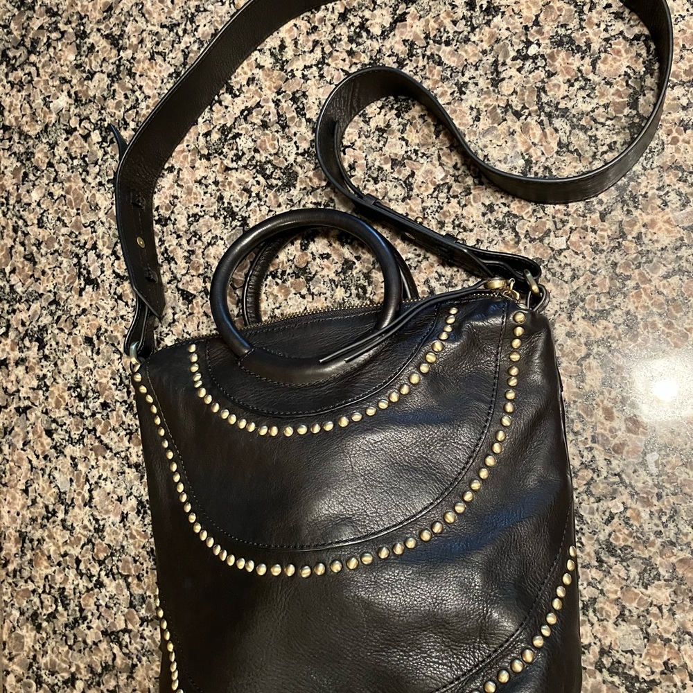 HOBO Black Leather Shoulder Bag with Gold Accents NEW WITHOUT TAGS